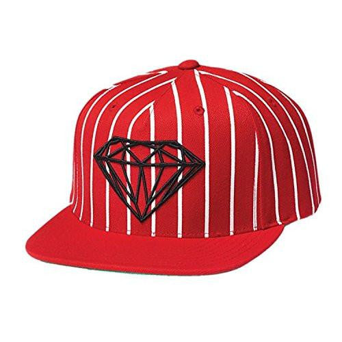 Diamond Supply Snapback Hat Brilliant Pinstripe Red/White