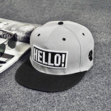 Unisex Embroidery Snapback Hiphop Hat Adjustable Baseball Cap Gery