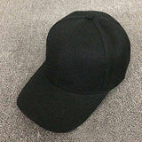 Fashion Unisex Solid Color Blank Snapback Baseball Cap Hip Hop Hats Black